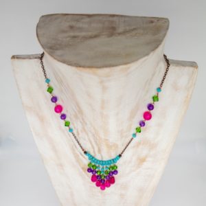 Giricollo chandelier giada fuxia